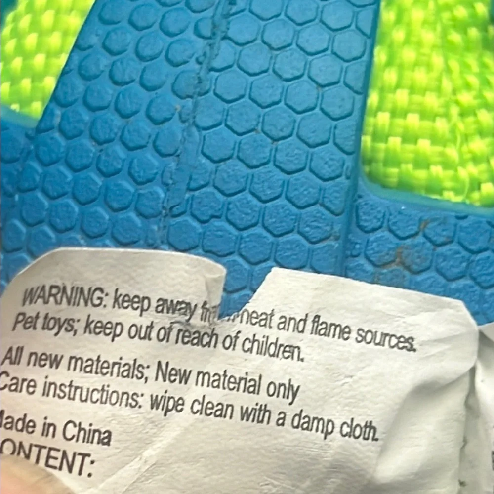 Nerf Dog Blue and Neon Green Crinkle Ball